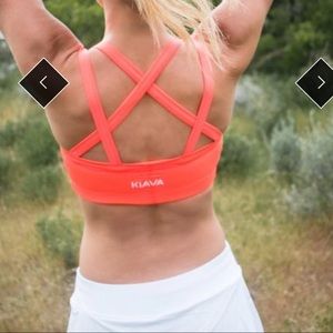 Kiava Endurance sports bra neon coral
